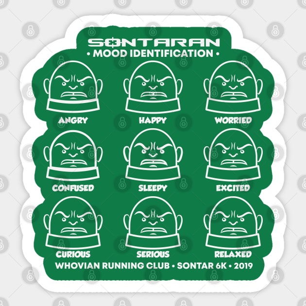 Sontaran Mood Identification Sticker by Fanthropy Running Clubs